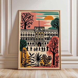 Buckingham Poster, England Travel Print, Buckinghamshire Art, Old Gaol Decor, Countryside Gift, UK Town Wall Art
