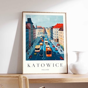 Katowice Poster, Poland Travel Print, Silesia Wall Art, Polish Decor, Katowice Architecture Poster, Poland Travel Gift, Europe Travel Art