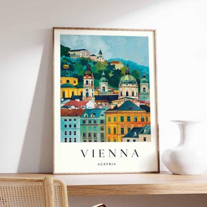 Pôster de Viena, impressão da Áustria, arte de parede de Viena, mapa minimalista da cidade, decoração moderna de Viena, pôster de viagem da Áustria