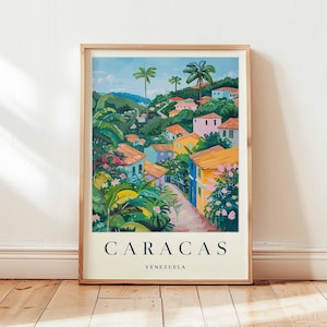 Caracas Poster, Venezuela Travel Print, South America Wall Art, Cityscape Decor, Caracas Travel Decor, Venezuela Travel Art