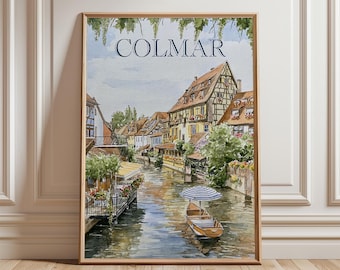 Colmar Travel Poster | Canal City Print | France Wall Art