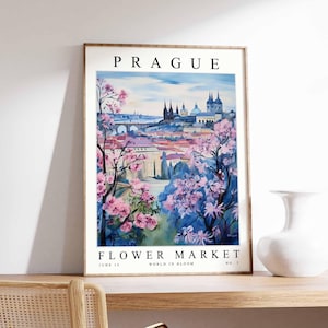 Prague Flower Market Poster, Prague Print, Czech Floral Wall Art, Prague Floral Decor, Botanical Poster, Czech Republic Travel Art