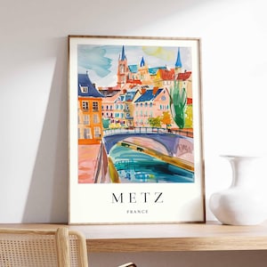 Metz Poster, France Travel Print, Lorraine Wall Art, French City Decor, Metz Cathedral Poster, France Travel Gift, Europe Travel Art