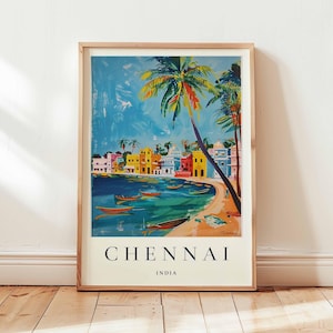 Chennai Poster, India Travel Print, South India Wall Art, Cityscape Decor, Chennai  Travel Gift, Asian City Print, India Travel Art