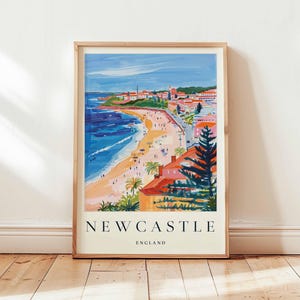 Newcastle Poster, England Travel Print, UK City Wall Art, Tyne Bridge Decor, Northern England Gift, Vibrant City Print, England Travel Art