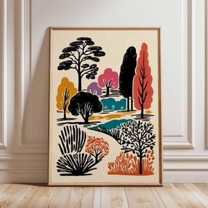 Richmond Park Poster, London Travel Poster, Richmond Wall Art, Deer Park Print, UK Nature Poster, British Landscape Art, London Park Decor
