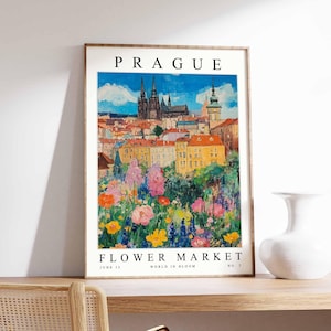 Prague Flower Market Poster, Prague Print, Czech Floral Wall Art, Prague Floral Decor, Botanical Poster, Czech Republic Travel Art
