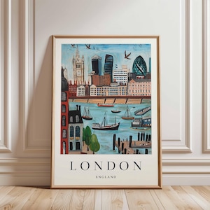 London Poster, England Travel Print, UK Wall Art, Cityscape Decor, London Travel Gift, City Print, London Art, England Travel Art