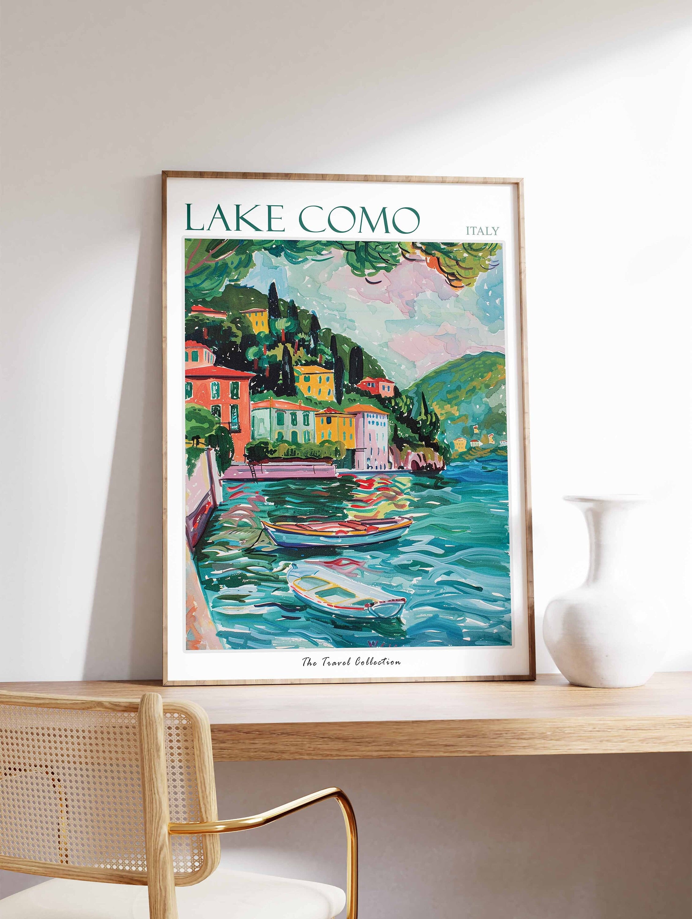 lake como italy travel poster art print (digital... Lake Como Italy Travel Poster: Coastal Floral Print - Etsy
