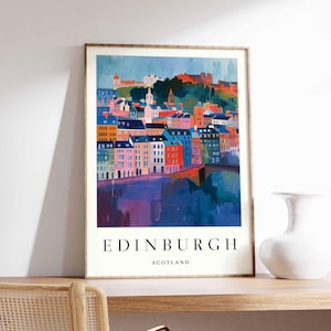 Affiche d'Édimbourg, impression d'Écosse, art mural d'Édimbourg, décor de carte de la ville d'Édimbourg, impression minimaliste d'Édimbourg, affiche de voyage écossaise