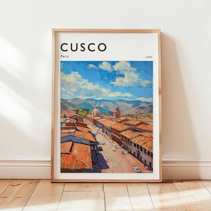Cusco Poster, Peru Travel Print, Andes Wall Art, Incan Decor, South America Travel Gift, City Print, Cusco Print, Peru Travel Art