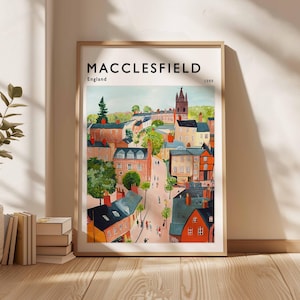 Macclesfield Poster, Macclesfield UK Print, Macclesfield Wall Art, Macclesfield Travel Poster, Macclesfield City Print, Cheshire Poster