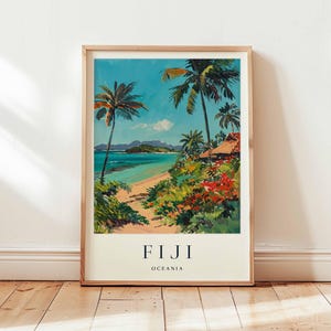 Fiji Poster, Oceania Travel Print, Pacific Island Wall Art, Tropical Decor, Fiji Travel Gift, Beach Paradise Print, Oceania Travel Art