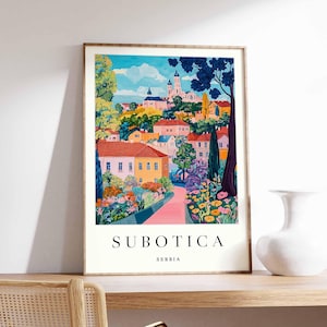 Póster de Subotica, Impresión de viaje a Serbia, Arte mural de Voivodina, Decoración urbana de Serbia, Póster de viaje de Subotica, Póster de Serbia, Arte de viaje por Europa