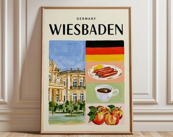 Wiesbaden Travel Poster | Germany City Print | European Vacation Wall Art