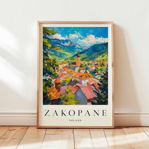 Zakopane Poster, Poland Travel Print, Tatra Mountains Wall Art, Ski Resort Decor, European Travel Gift, Mountain Print, Poland Travel Art