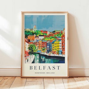 Belfast Poster, Northern Ireland Travel Print, UK City Wall Art, Belfast Travel Decor, Titanic Quarter Gift Art, European City Print