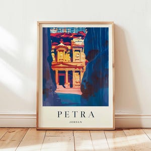 Petra Poster, Jordan Travel Print, Middle East Wall Art, Ancient City Decor, World Wonder Gift, Desert Landscape Print, Jordan Travel Art