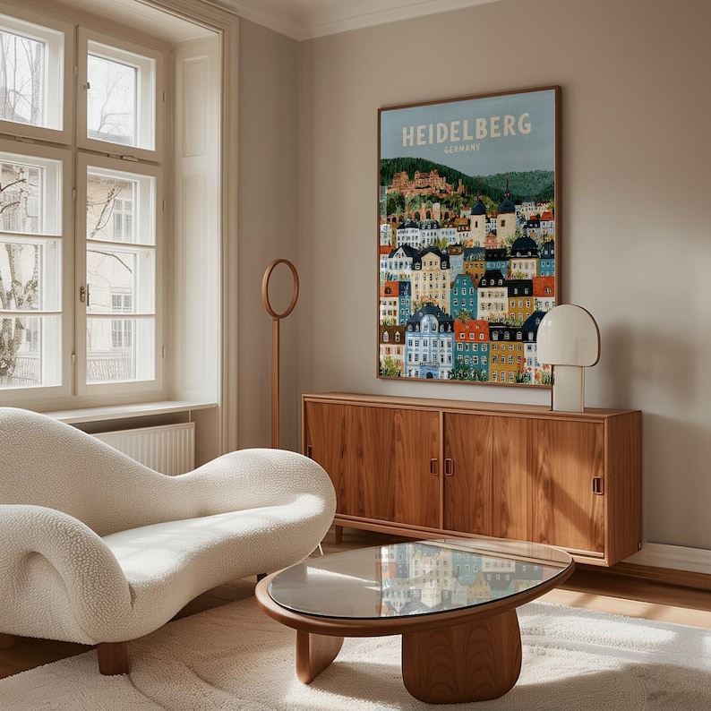 Heidelberg Print | Dense Vertical Cityscape Poster | German Travel Wall ...