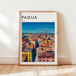 Padua Poster, Italy Travel Print, European Wall Art, Venetian Decor, Padua Travel Gift, Cityscape Print, Italy Poster. Italy Travel Art