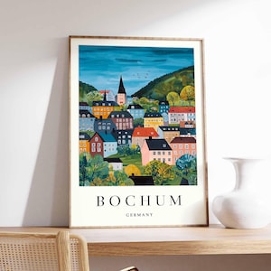 Bochum Poster, Bochum Print, Germany Wall Art, Bochum Decor, Vintage City Poster, Modern Art Print, Poster of Bochum, Gift for Bochum Lovers
