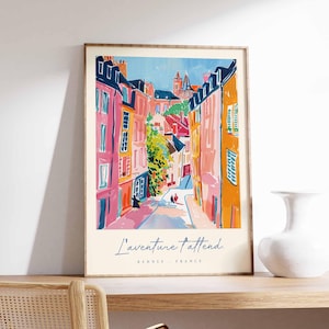 Rennes Poster, Frankreich Reisedruck, Kunstdruck Historisches Viertel, Frankreich Stadt Dekor, Bretagne Architektur Ansicht Kunst, Frankreich Reisegeschenk