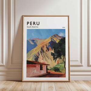 Peru Poster, South America Travel Print, Travel Wall Art, Andes Decor, Peru Travel Gift, Landscape Print, South America Travel Art