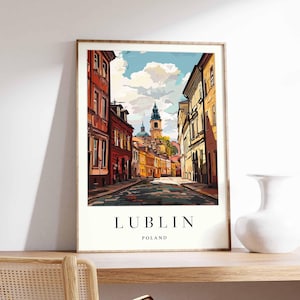 Lublin Poster, Poland Travel Print, Polish City Wall Art, Eastern Poland Decor, Lublin Old Town Poster, Poland Art, Europe Travel Art