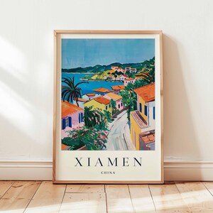 Xiamen Poster, China Travel Print, Fujian Wall Art, Coastal City Decor, Xiamen Travel Gift, Asian City Print, China Travel Art