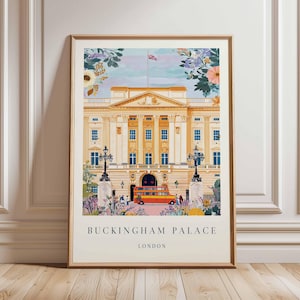 Buckingham Palace Poster, London Travel Poster, Royal Palace Wall Art, Buckingham Print, UK Landmark Poster, British Architecture Art