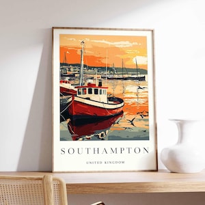 Southampton Poster, England Travel Print, UK City Wall Art, Hampshire Decor, Southampton Travel Poster, Southampton Print, UK Travel Art