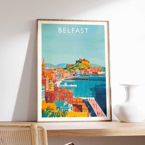 Belfast Poster, Northern Ireland Travel Print, UK City Wall Art, Belfast Travel Decor, Titanic Quarter Gift Art, European City Print