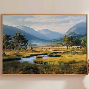 Cairngorms National Park Poster, Scotland Travel Print, Scottish Highlands Wall Art, Mountain Landscape Decor, UK Park Art, Nature Print