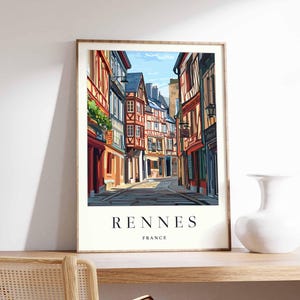 Rennes Poster, Rennes Travel Print, French Travel Poster, French Gift, European City Print, Rennes Art, Rennes Gift, France Travel Poster