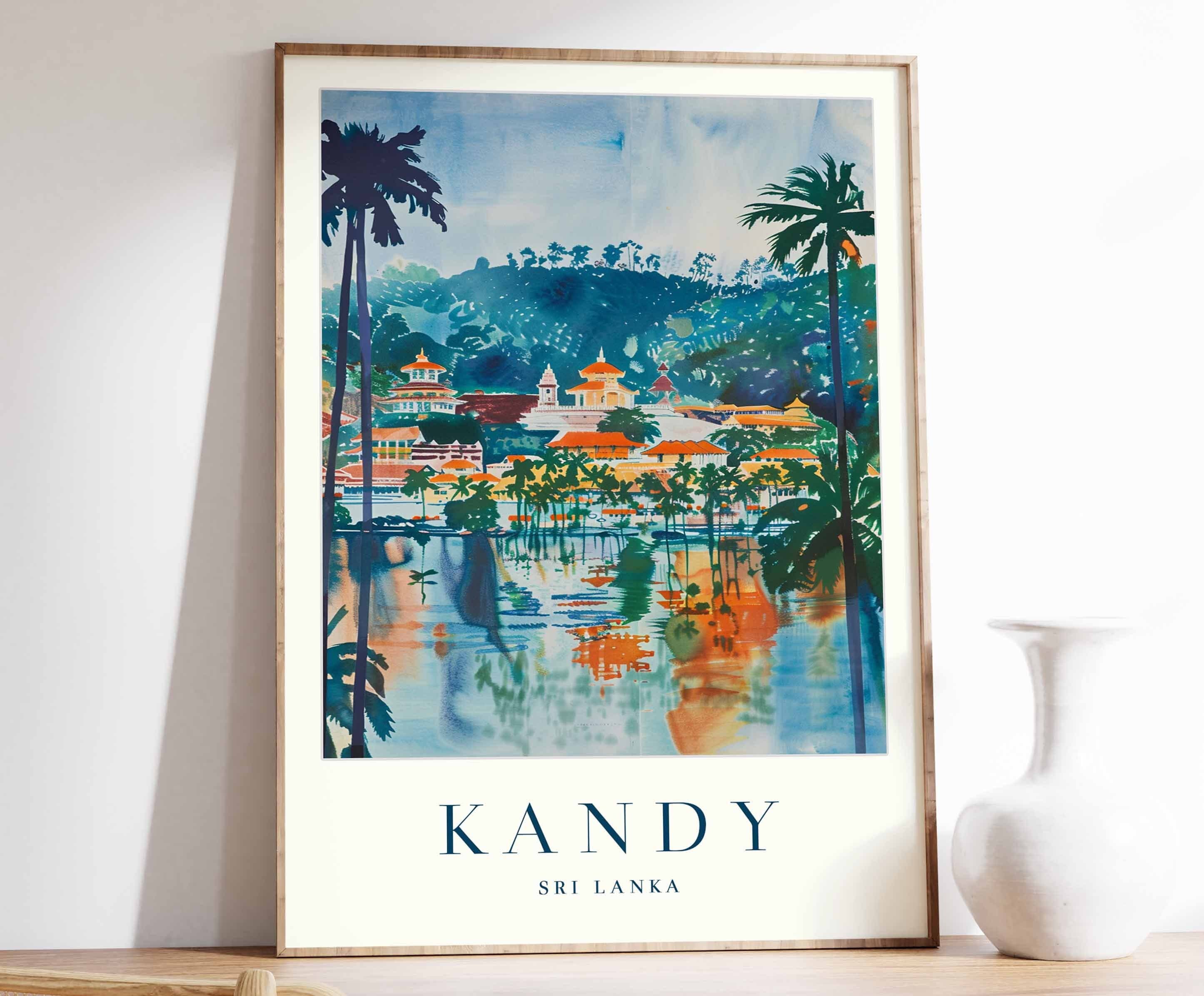 Kandy Poster, Kandy Travel Print, Sri Lanka Wall Art, Asian Travel Print, Tropical Decor, Sea Print, Kandy Gift, Kandy Travel Poster