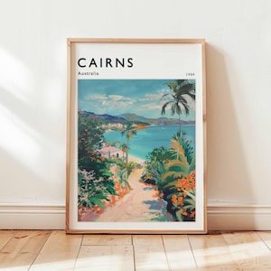 Cairns Poster, Australia Travel Print, Queensland Wall Art, Great Barrier Reef Decor, Tropical Gift, Cairns Print, Australia Travel Art