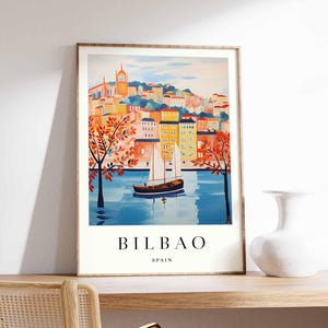 Bilbao Poster, Spain Print, Bilbao Wall Art, Guggenheim Museum Poster, Basque Country Print, Bilbao Skyline Art, Travel Poster