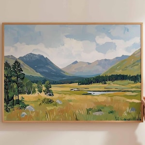 Cairngorms National Park Poster, Scotland Travel Print, Scottish Highlands Wall Art, Mountain Landscape Decor, UK Park Art, Nature Print