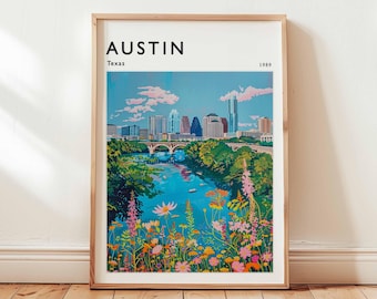 Austin Texas Travel Poster: Live Music Capital USA Wall Art