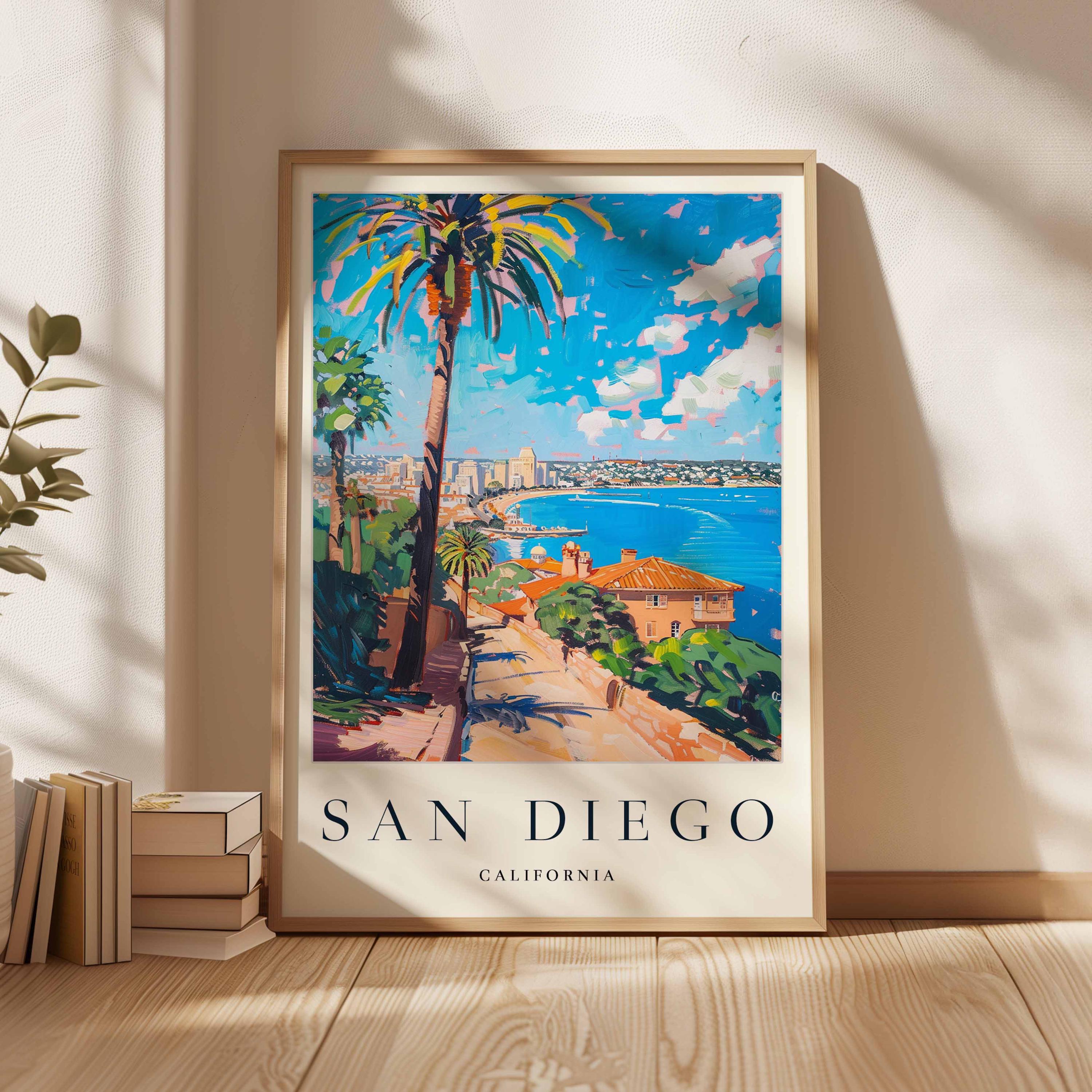 San Diego Travel Poster: California Beach City Wall Art - Etsy