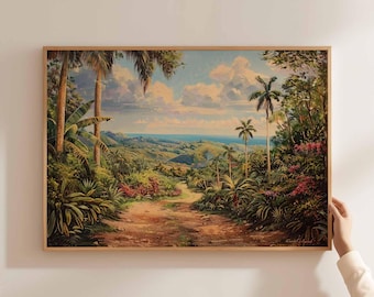 Dominican Republic Travel Poster: Caribbean Island Beach Art