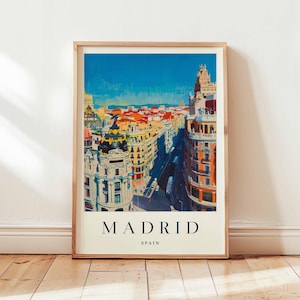 Madrid Poster, Spain Travel Print, European City Wall Art, Royal Palace Decor, Madrid Travel Gift, Spain Capital Print, Spain Travel Art