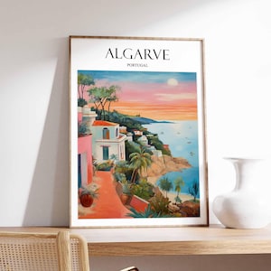 Algarve Poster, Portugal Wall Art, Algarve Beach Print, Coastal Landscape Poster, Algarve Travel Prints, Portugal Wall Decor