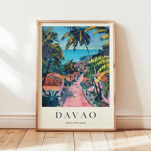 Davao Poster, Philippines Travel Print, Mindanao Wall Art, Tropical City Decor, Davao Travel Gift, Asian Print, Philippines Travel Art
