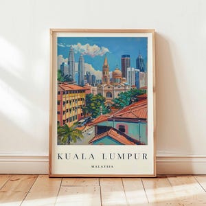 Kuala Lumpur Poster, Malaysia Travel Print, Southeast Asia Wall Art, Petronas Towers Decor, Kuala Lumpur Travel Gift, City Skyline Print