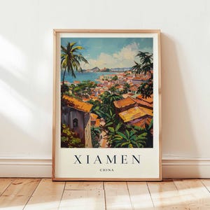 Xiamen Poster, China Travel Print, Fujian Wall Art, Coastal City Decor, Xiamen Travel Gift, Asian City Print, China Travel Art