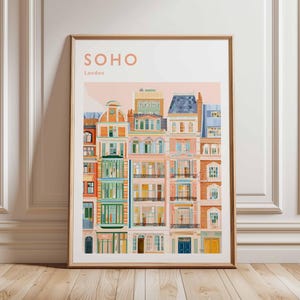 Soho London Travel Poster : art de la vie nocturne animée du West End