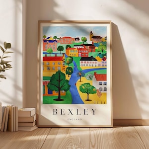 Bexley Poster, England Poster, Bexley Wall Art, UK Travel Print, London Borough Poster, Bexley Town Print, England Travel Posters