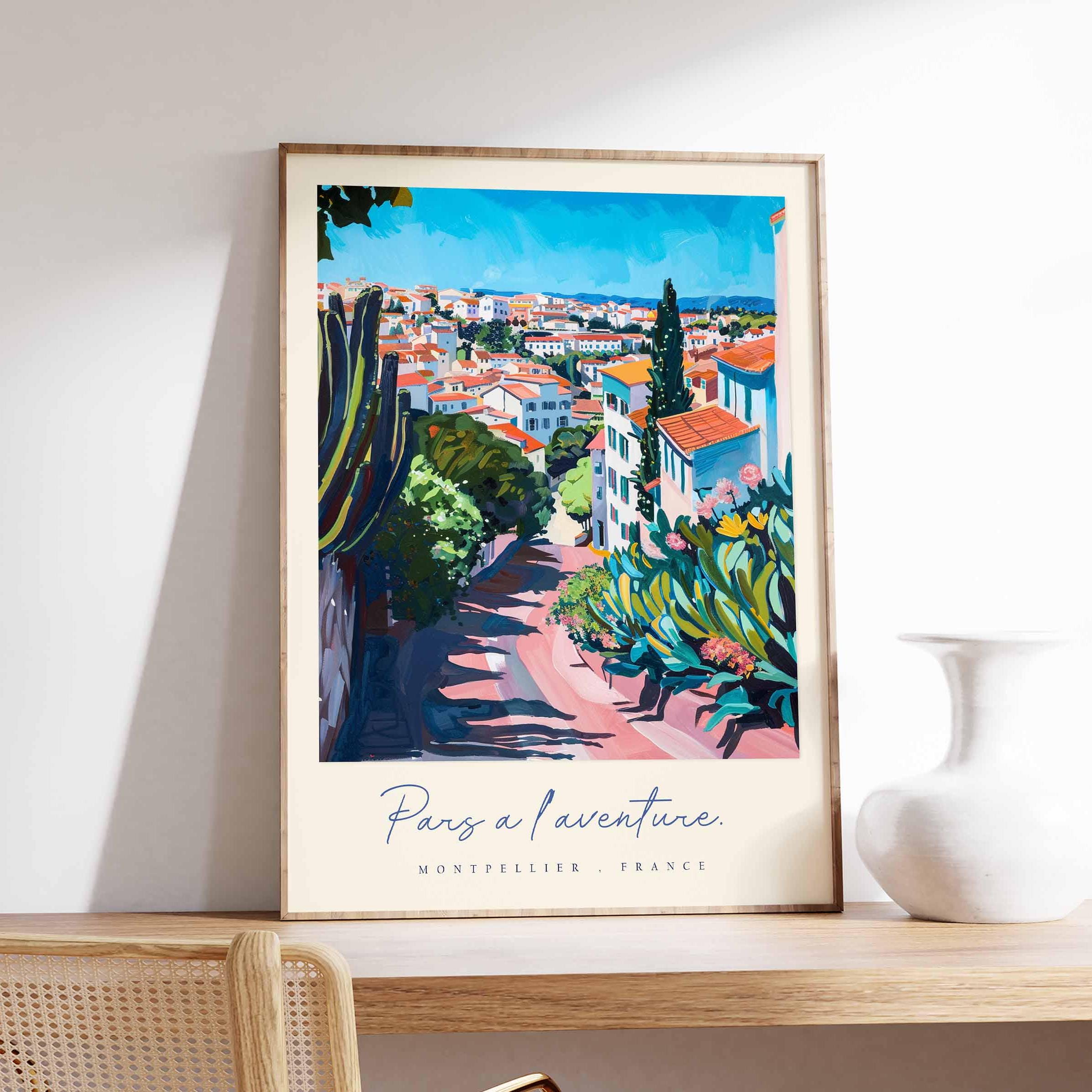 Montpellier Poster, France Travel Print, City Wall Art, Vintage Style Decor, French City Poster, Architectural Print, France Travel Gift