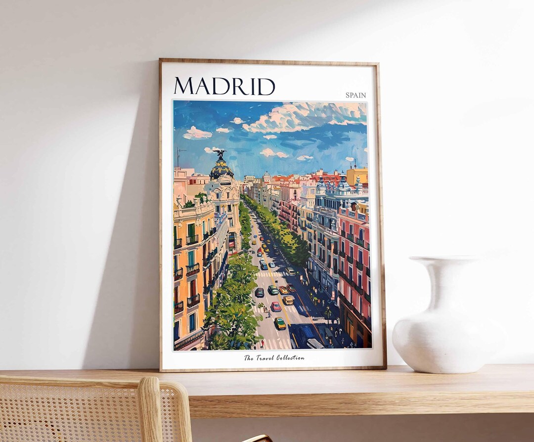 Madrid Travel Poster: Vibrant Spanish Wall Art - Etsy